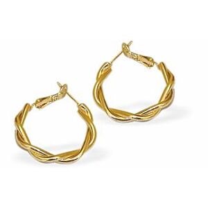 Golden Coloured Hoop Earrings, Rhodium Plated E880