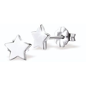 Silver Coloured Stars Stud Earrings, Rhodium Plated E885