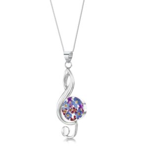 Silver Pendant - Purple Haze - Treble Clef (m)