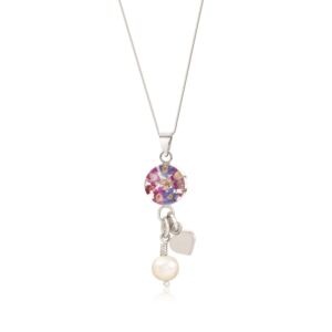 Silver Pendant - Purple Haze - Pearl+charm