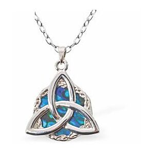 Trinity Knot Necklace of Paua Shell, Rhodium Plated CD35