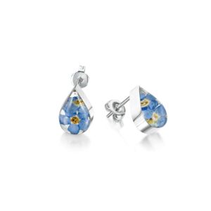 Silver Stud - Forget-me-not - Teardrop