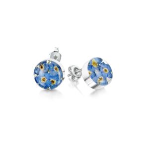 Silver Stud - Forget-me-not - Round