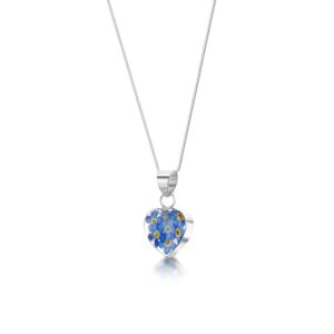 Silver Pendant - Forget-me-not - Heart