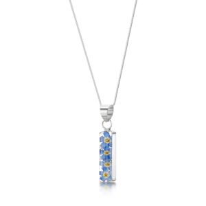 Silver Pendant - Forget-me-not - Rectangle