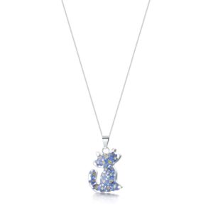 Silver Pendant - Forget-me-not - cat