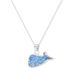 Silver Pendant - Forget-me-not - Whale