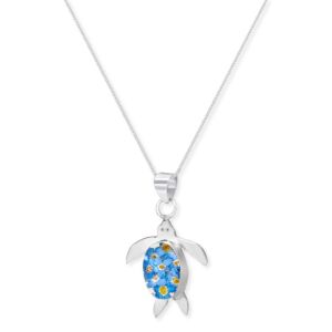 Silver Pendant - Forget-me-not - Turtle
