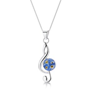 Silver Necklaces - Forget-me-not - Treble Clef (m)