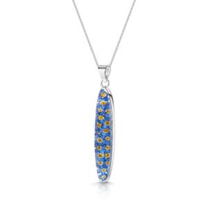 Silver Necklaces - Forget-me-not- Tapered Oval