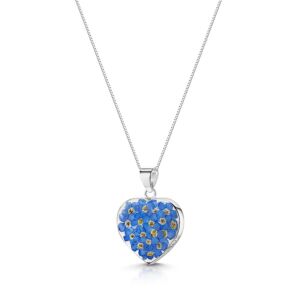 Silver Necklaces - Forget-me-not- Heart medium