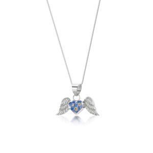 Silver Pendant - Forget me not - Angel wings