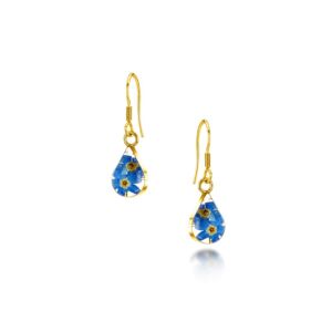 Gold Plated Sterling Silver drop Earring - Forget me not -Teardrop