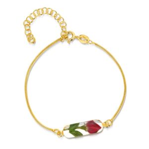 Gold-plated Silver Bracelet - Rose - Leela - Oval
