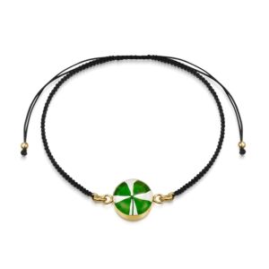 Gold Plated Sterling Silver Pendant - Clover - Oval
