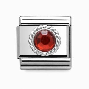 Charmlinks Garnet Birthstone Silver Charm29622-GA