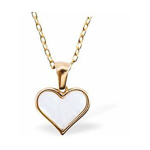 Golden Framed White Heart Necklace GP25
