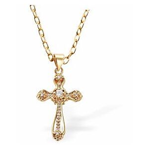 Golden Coloured Cross Necklace GP26