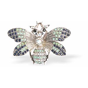 Sparkly, Beautiful Bee Brooch, Rhodium Plated K734