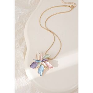 Matisse Coloured Abstract Flower Gold Necklace N603226g