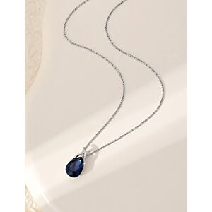 Matisse Sapphire Verre-Glass Pendant in Silver N603254s
