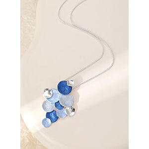 Matisse Crystal Blue Cascade Necklace in Silver N603261S