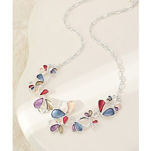 Matisse Floral Krystallos Necklace in Silver N603301s