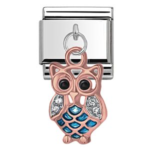 Rose Gold Owl Drop Charm 29443RS