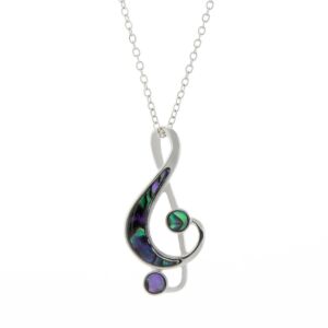Matisse Paua Shell Treble Clef Necklace P128