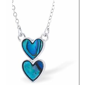 Matisse Paua Shell Double Heart Drop Necklace P1376