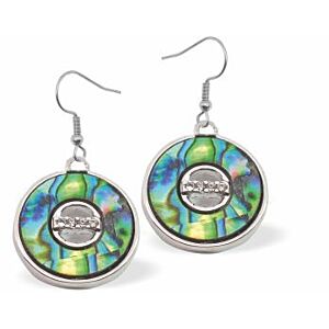 Matisse Paua Shell Circular Design Drop Earrings P553