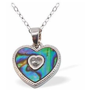 Matisse Paua Shell Heart in Heart Necklace P752