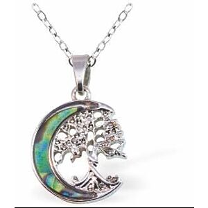 Matisse Paua Shell Tree of Life with Moon Necklace P776