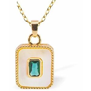 Matisse Iridescent Rectangle Pendant with Faux Emerald PF10