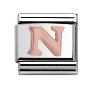 Rose Gold Letter N Charm 29481RS-N