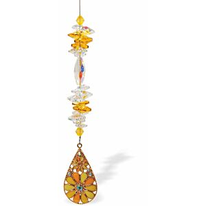 Suncatcher, Multi -faceted Austrian Crystal with Colourful, Psychedelic, Floral Teardrop R540