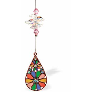 Suncatcher, Multi -faceted Austrian Crystal with Colourful, Psychedelic, Teardrop R542