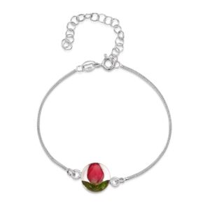 Sterling silver snake anklet/bracelet - Teardrop - Rose