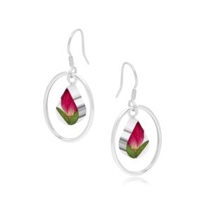 Silver Earrings - Rose bud - Spiral